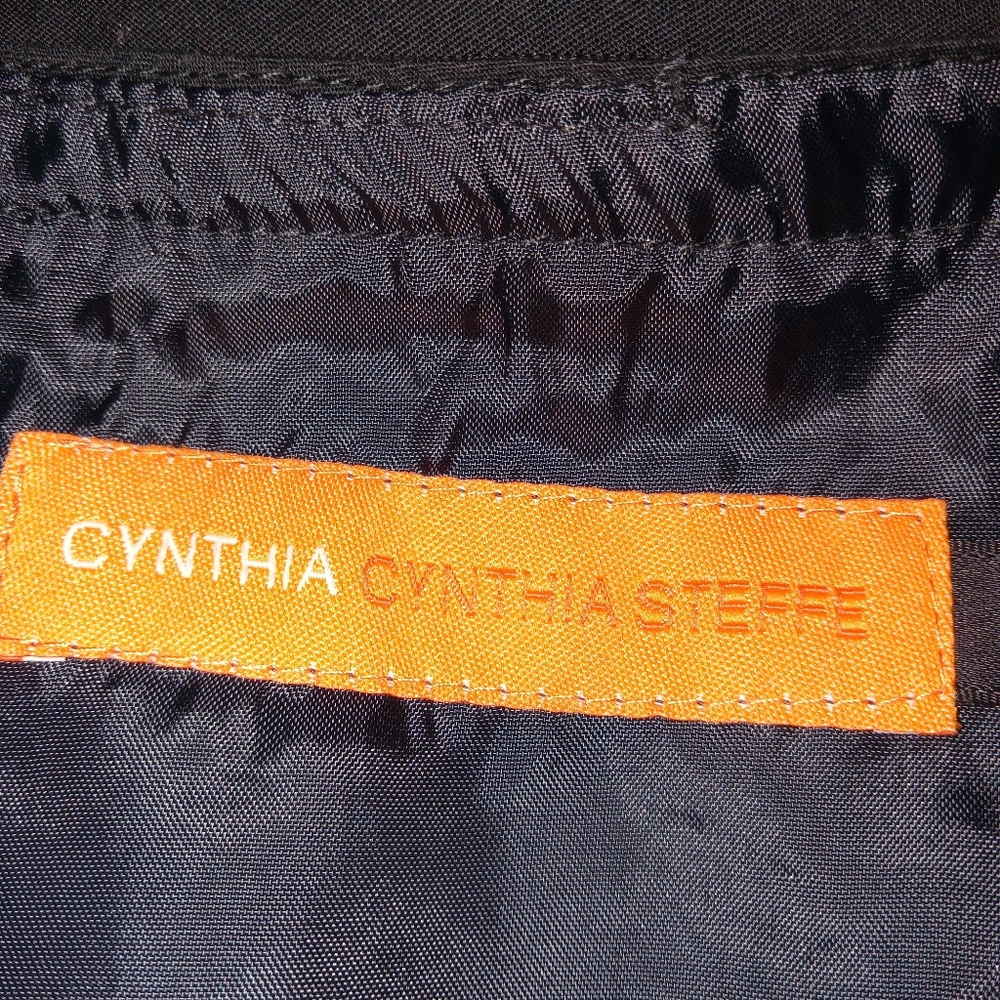 Cynthia Steffe Black Lined Cotton/Spandex Skirt 14 - Picture 3 of 9